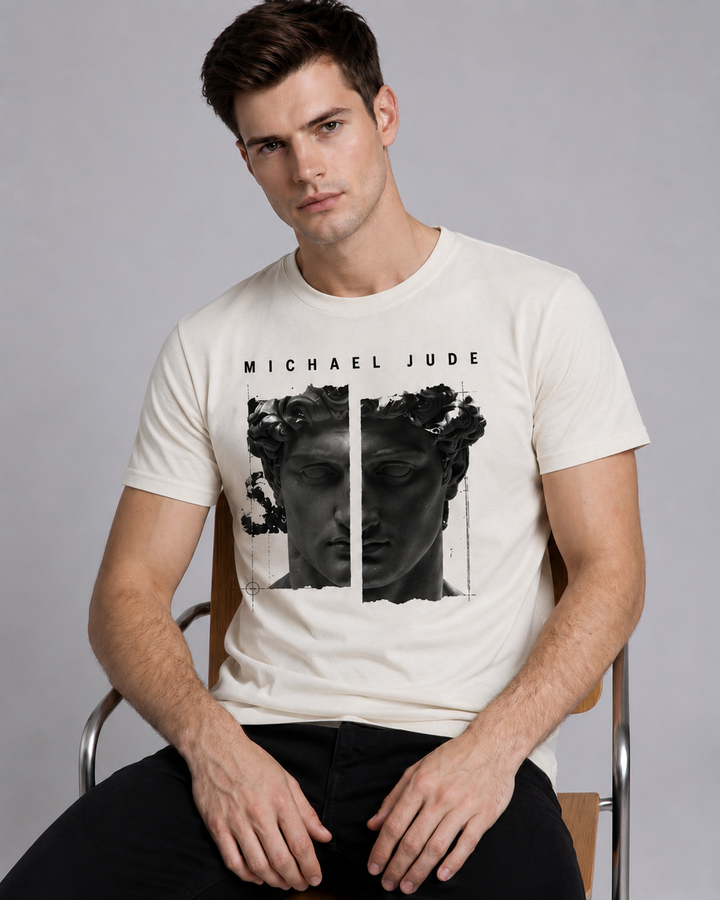 Michael Jude Mind Over Matter Graphic T-Shirt – White | Premium Cotton Regular Fit