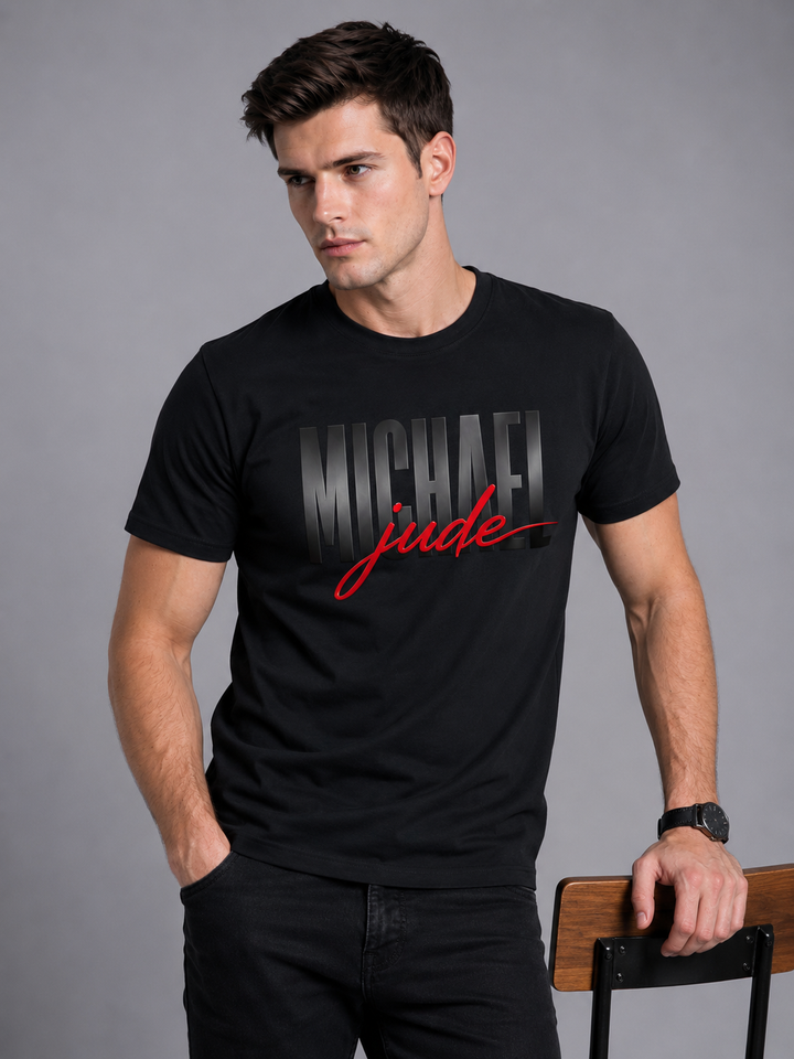 Michael Jude Shadow Silicon HD Signature T-Shirt – Black | Premium Cotton Regular Fit