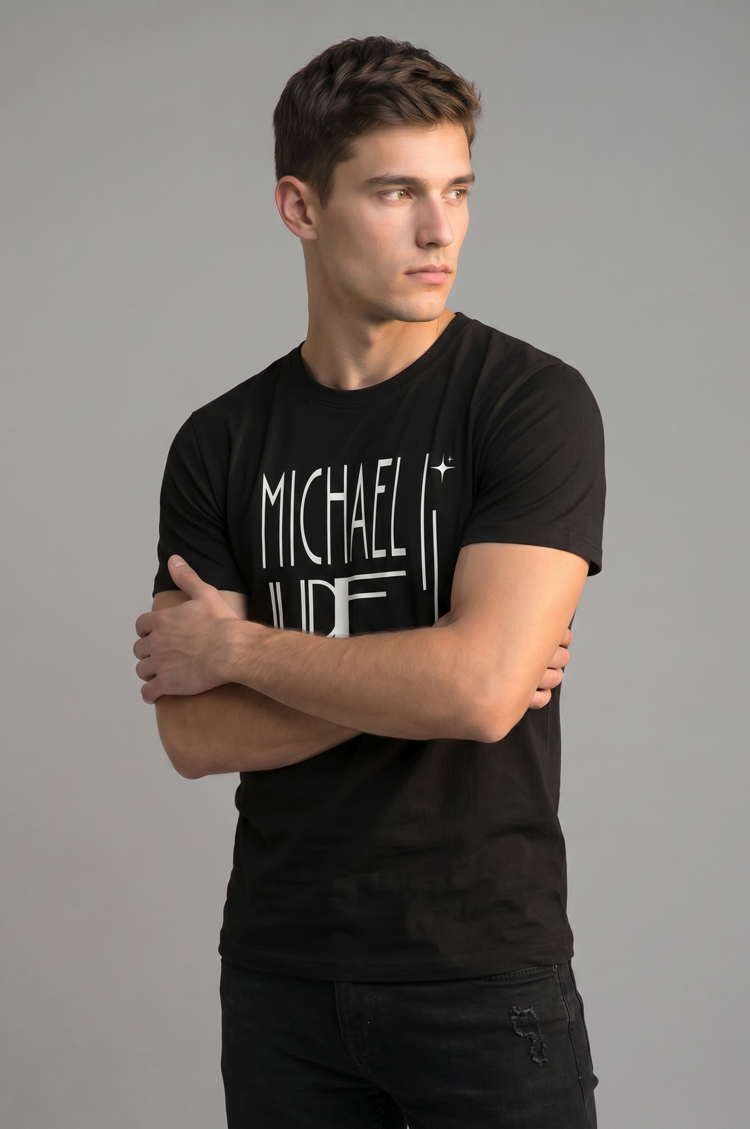Michael Jude Possibilities Typography T-Shirt – Black | Premium Cotton Regular Fit