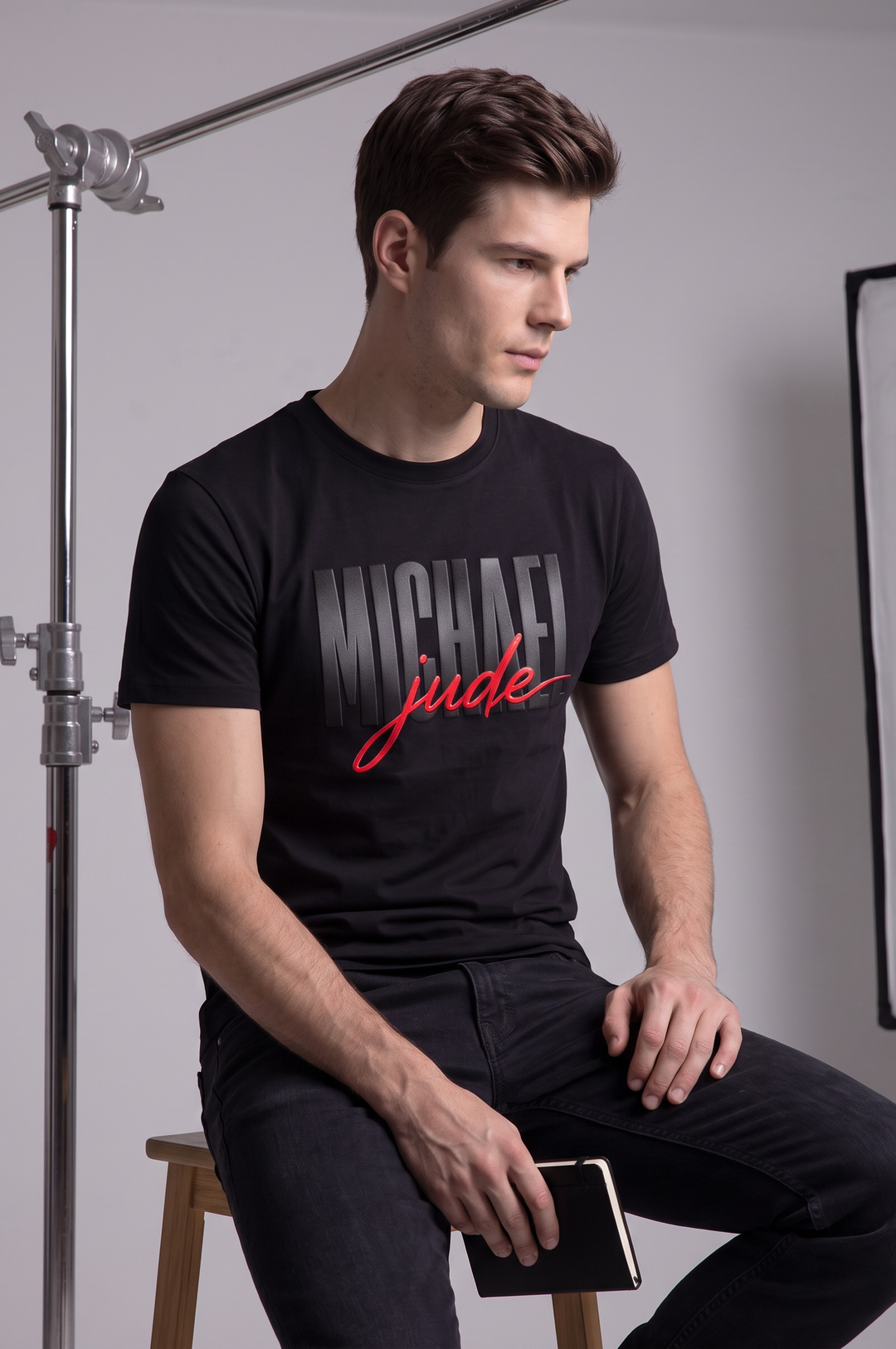 Michael Jude Shadow Silicon HD Signature T-Shirt – Black | Premium Cotton Regular Fit